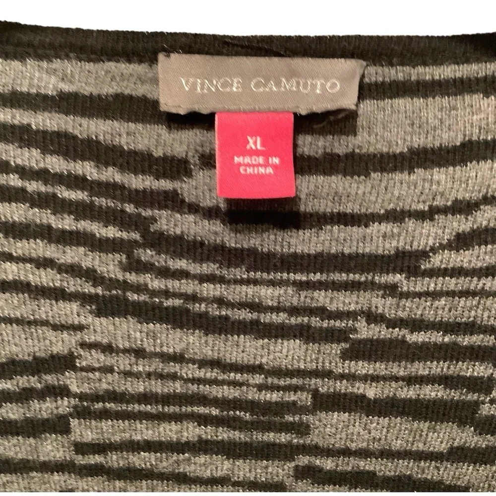 🛍️ 2/$25 EUC Vince Camuto Zebra Open Front Long Black Striped Cardigan Womens XL